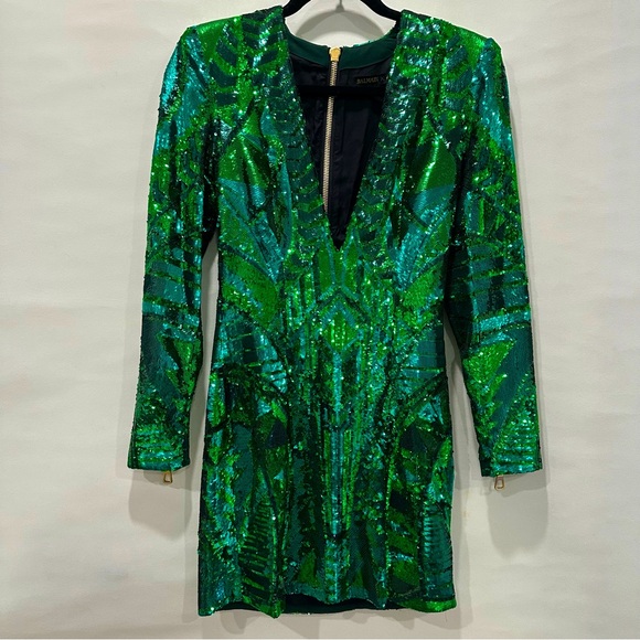green sequin balmain dress | Dresses | Balmain X Hm Emerald Mini Eu36us6 week3924_20240922